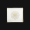 Plateau rectangulaire 22x20 cm en porcelaine finition Or