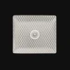 Plateau rectangulaire 17x15 cm en porcelaine finition Platine