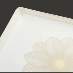 Plateau rectangulaire 22x20 cm en porcelaine finition Or