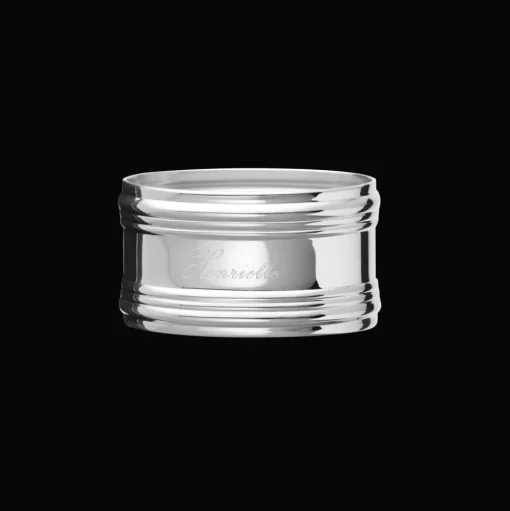 Rond de serviette en métal argenté