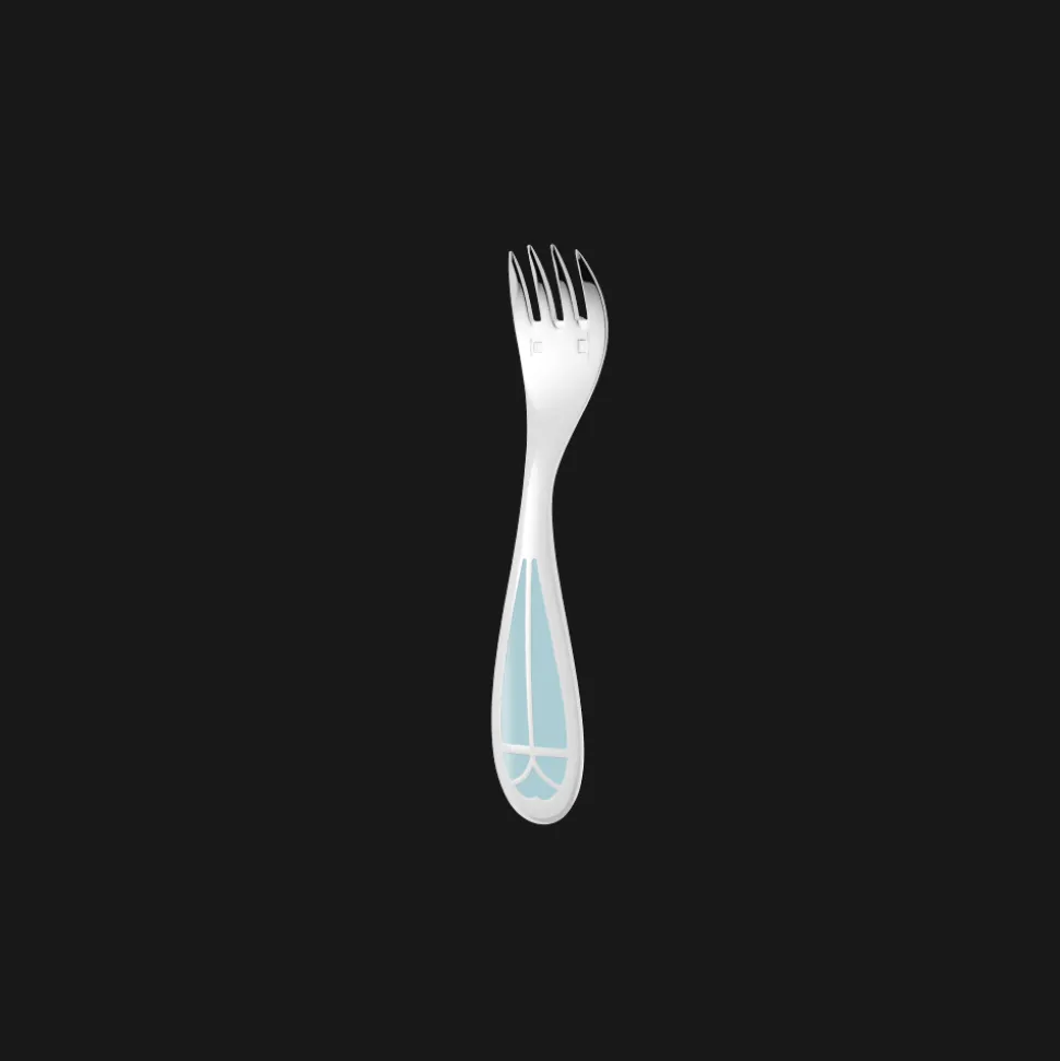 Set cuillère et fourchette naissance en métal argenté - Ice Blue
