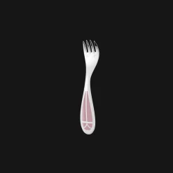 Set cuillère et fourchette naissance en métal argenté - Rose Quartz