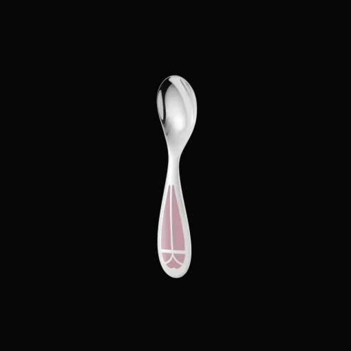 Set cuillère et fourchette naissance en métal argenté - Rose Quartz