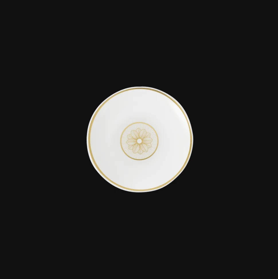 Set de 2 coupelles à sauce en porcelaine finition Or