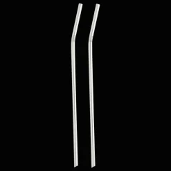 Set de 2 pailles en métal argenté